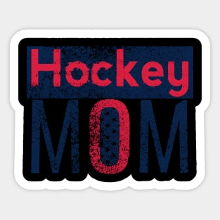 American Hockey Mom in Red and Blue Sticker